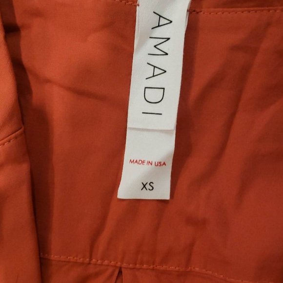 NWOT Anthropologie Amadi Rafia Mini Shirtdress in Burnt Orange, Size XS, - Picture 7 of 7